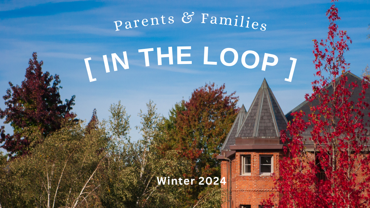 Winter 2024 In the Loop header, featuring Alexander and Adelaide Hall