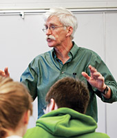 Professor Luke Reinsma in class.