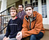 SPU graduate students outside the School of Theology Graduate House.