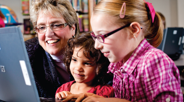 Mary Wilson (left), principal of Manitou Park Elementary in Tacoma, Washington