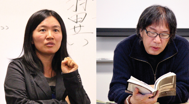 Left: Poet Zhou Zan, and right: Xi Chuan,