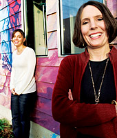 Professor Lynette Bikos (foreground) and Lauren Shepherd. 