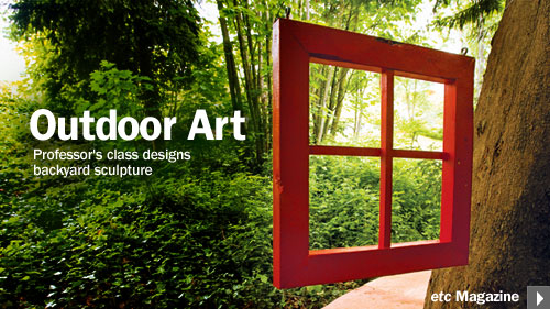 Outdoor Art. Professor's class designs backyard sculpture. etc Magazine