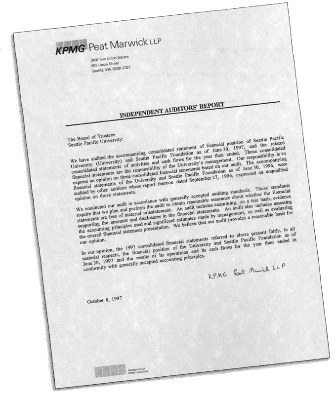 Graphic of Independent Auditor's 
Report Not Shown