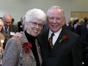 SPU President Philip Eaton and 2005 Alumna of the Year, Marilyn Meberg