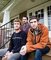 Graduate students (from right) John Harrell,  Kenny Solberg, and Patrick Tomaschke